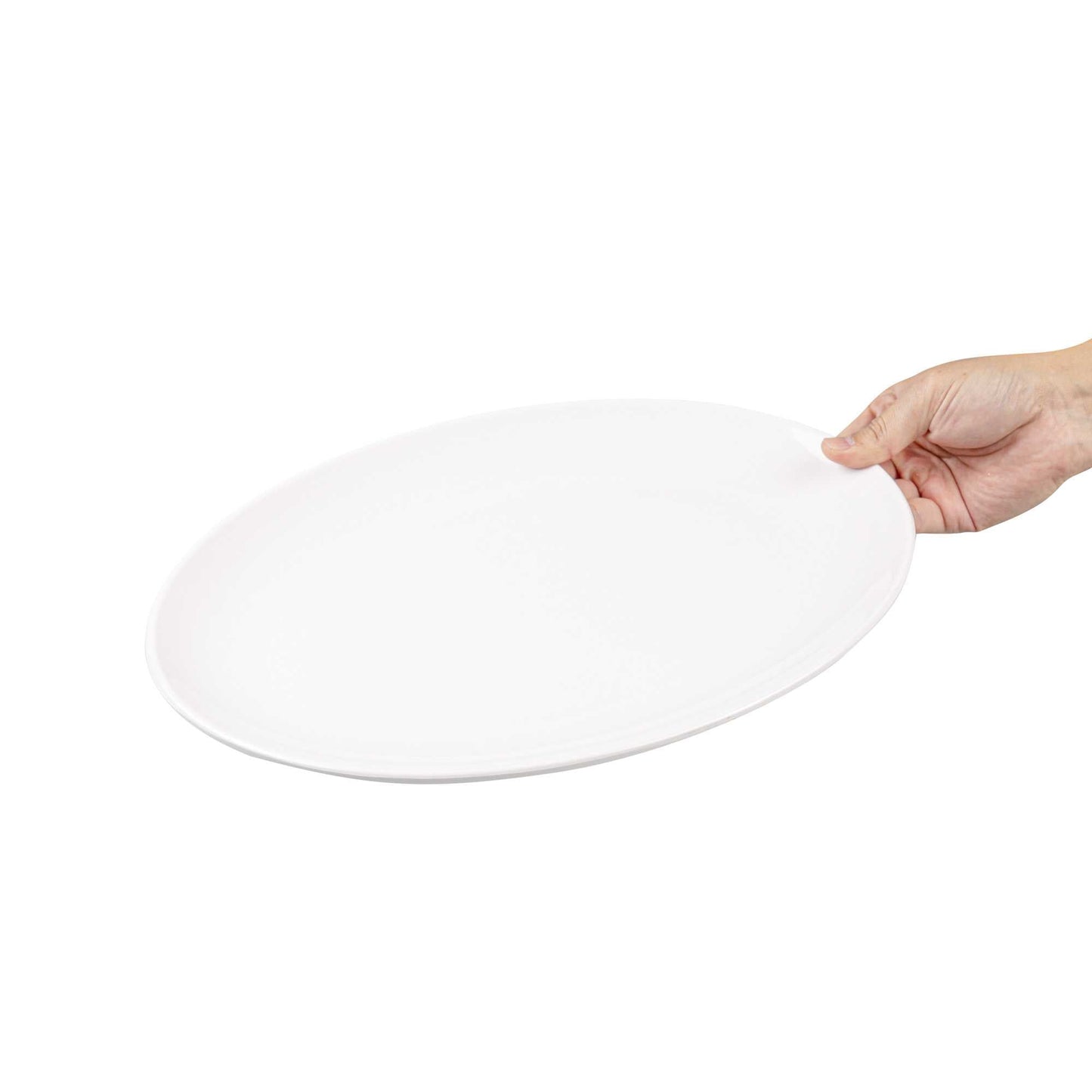 Voga Oval White Melamine Large Plate - Classic - 14" x 11" x 1" - 10 count box