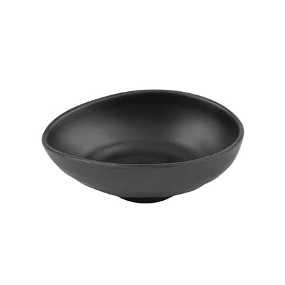 Voga 15 oz Round Black Melamine Freeform Small Bowl - Japonais, Black Stone - 7" x 5 1/2" x 2 1/2" - 2 count box