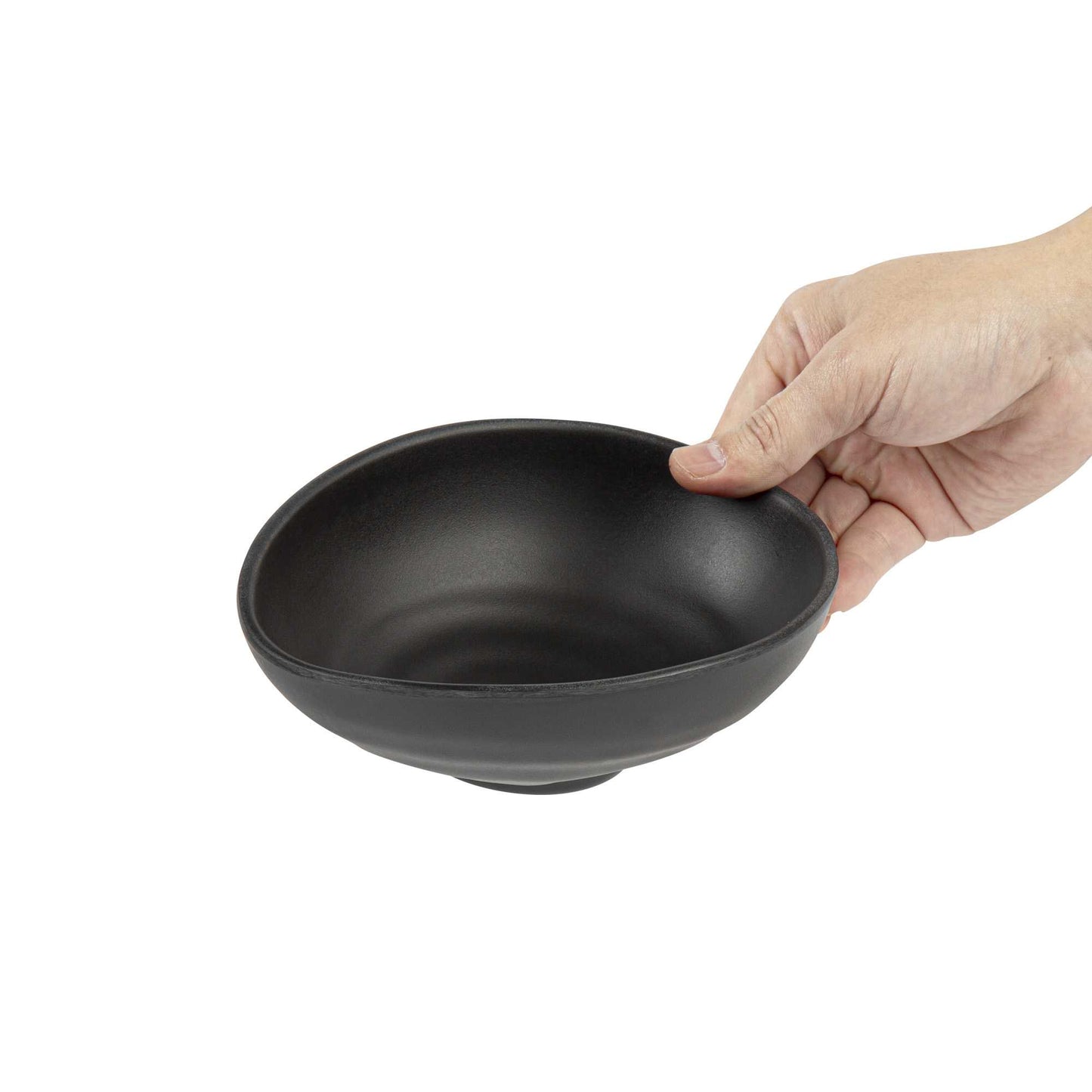 Voga 15 oz Round Black Melamine Freeform Small Bowl - Japonais, Black Stone - 7" x 5 1/2" x 2 1/2" - 2 count box