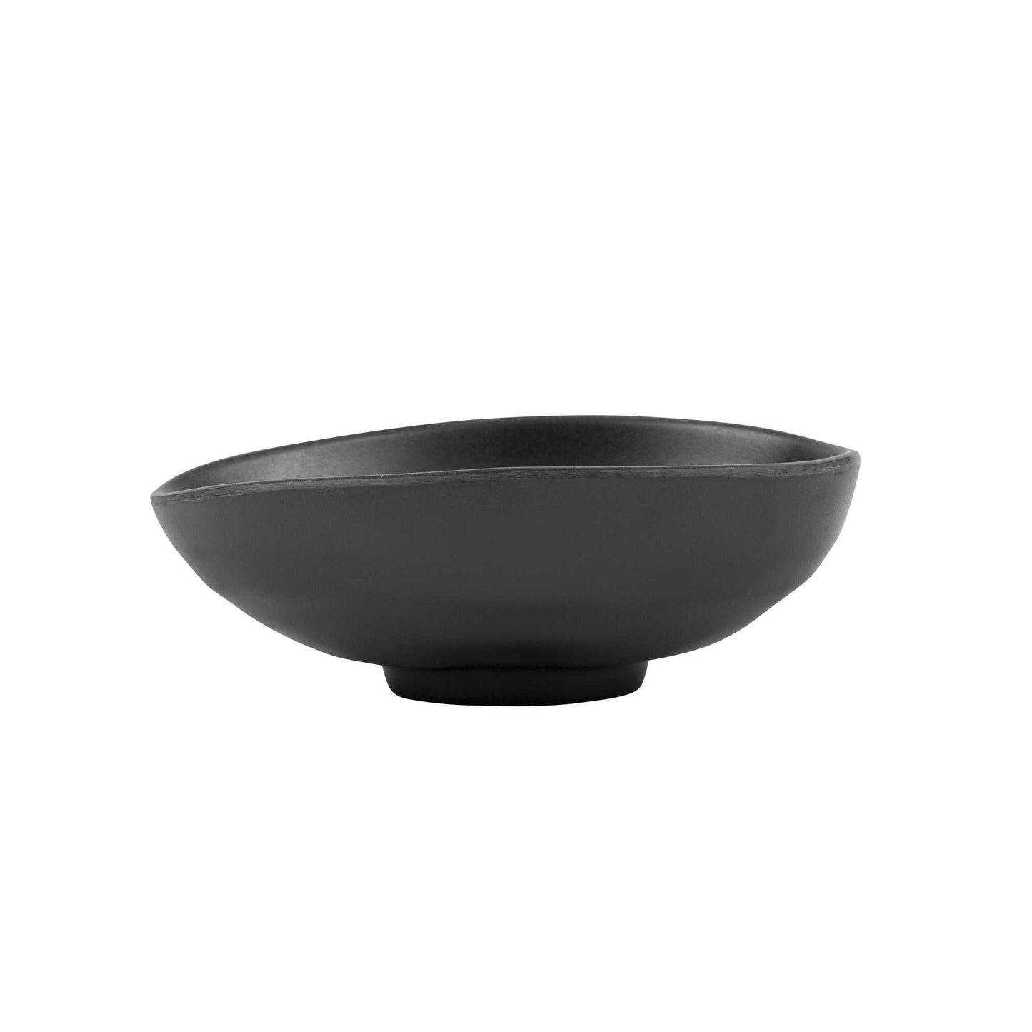 Voga 15 oz Round Black Melamine Freeform Small Bowl - Japonais, Black Stone - 7" x 5 1/2" x 2 1/2" - 2 count box