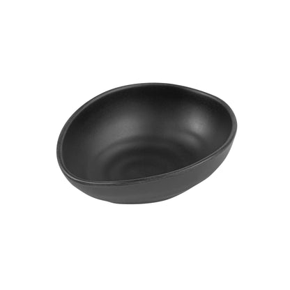Voga 15 oz Round Black Melamine Freeform Small Bowl - Japonais, Black Stone - 7" x 5 1/2" x 2 1/2" - 2 count box