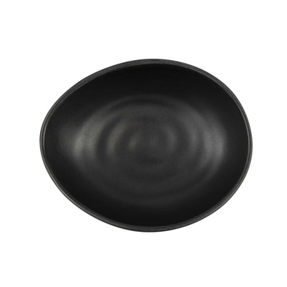 Voga 44 oz Round Black Melamine Freeform Large Bowl - Japonais, Black Stone - 9 1/2" x 7 3/4" x 3 1/2" - 2 count box