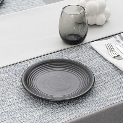 Voga Round Black Melamine Small Plate - Japonais, Black Stone - 8" x 8" x 1" - 10 count box