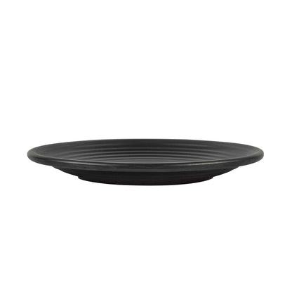 Voga Round Black Melamine Small Plate - Japonais, Black Stone - 8" x 8" x 1" - 10 count box