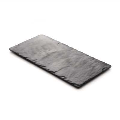 Voga Rectangle Black Melamine Plate - Japonais, Slate - 10" x 20" x 3/4" - 4 count box