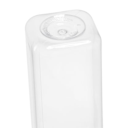 Bottle Tek 12 oz Square Clear Plastic Cold Pressed Juice Bottle - with Safety Cap - 2" x 2" x 6 1/2" - 100 count box