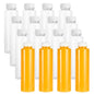 Bottle Tek 16 oz Round Clear Plastic Cold Pressed Juice Bottle - with Safety Cap - 2 1/4" x 2 1/4" x 8 1/4" - 100 count box