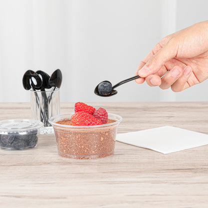 Coppetta Black Plastic Love Shovel Spoon - 3 1/2" x 1 1/4" - 500 count box