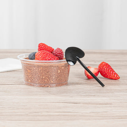 Coppetta Black Plastic Love Shovel Spoon - 3 1/2" x 1 1/4" - 500 count box