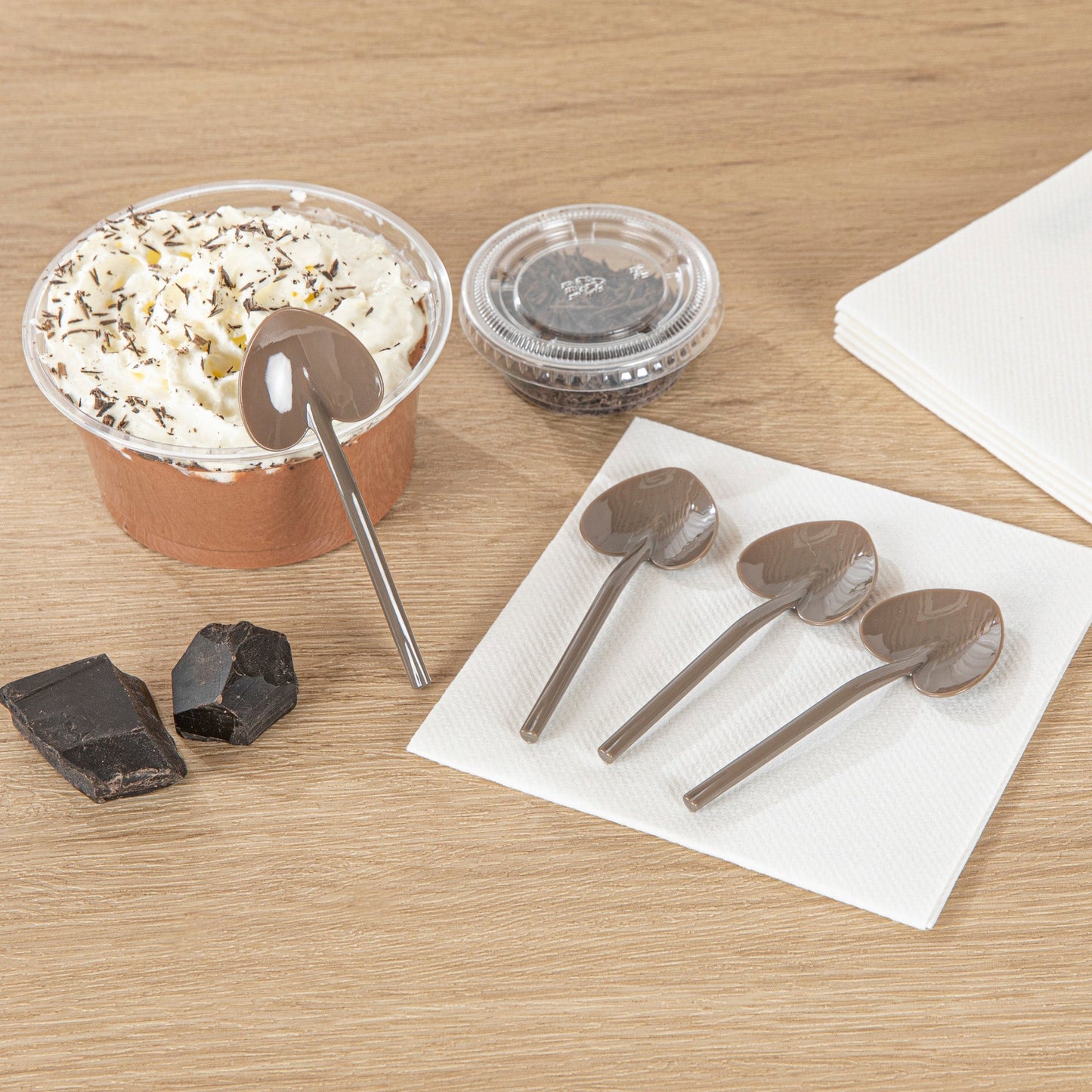 Coppetta Fashion Gray Plastic Love Shovel Spoon - 3 1/2" x 1 1/4" - 500 count box