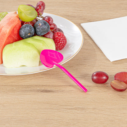 Coppetta Magenta Plastic Love Shovel Spoon - 3 1/2" x 1 1/4" - 500 count box