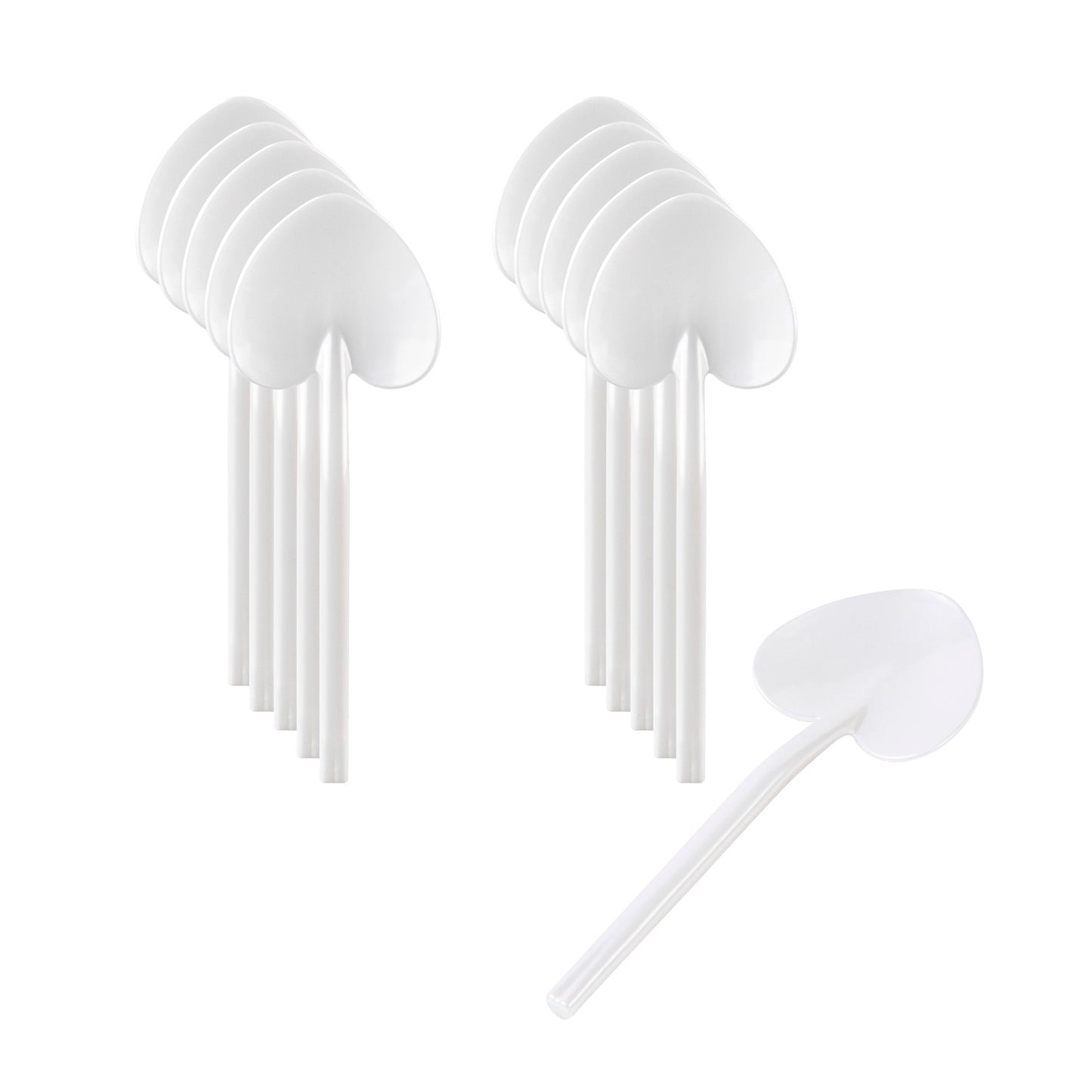 Coppetta Pearl White Plastic Love Shovel Spoon - 3 1/2" x 1 1/4" - 500 count box
