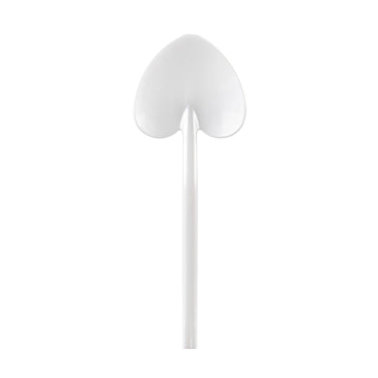 Coppetta Pearl White Plastic Love Shovel Spoon - 3 1/2" x 1 1/4" - 500 count box
