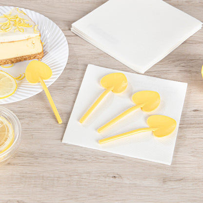 Coppetta Baby Yellow Plastic Love Shovel Spoon - 3 1/2" x 1 1/4" - 500 count box