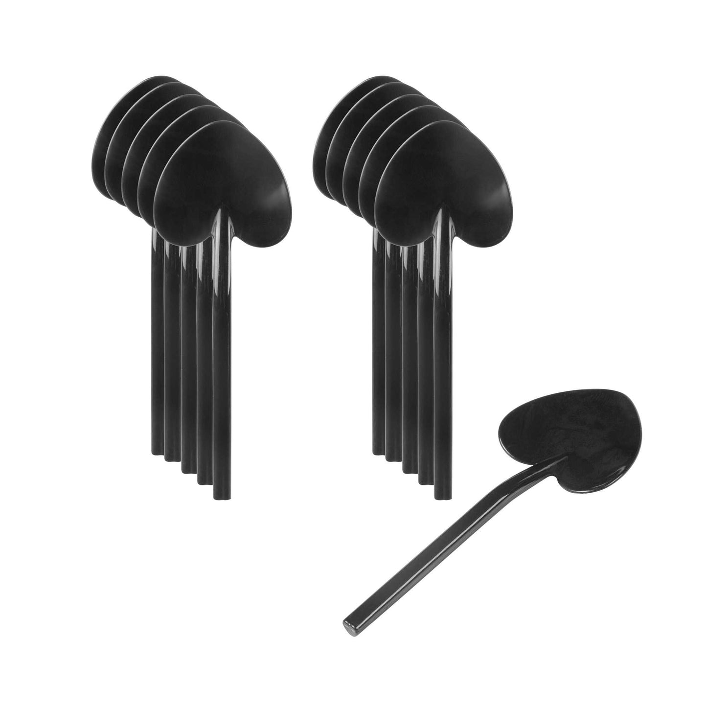 Coppetta Black Plastic Love Shovel Spoon - 3 1/2" x 1 1/4" - 100 count box