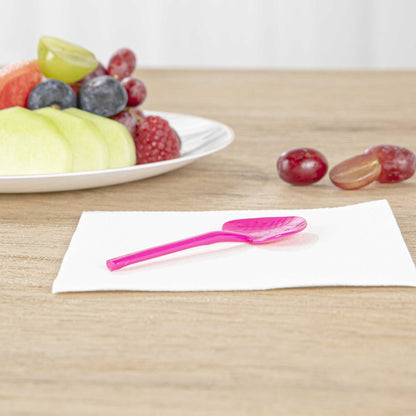 Coppetta Magenta Plastic Love Shovel Spoon - 3 1/2" x 1 1/4" - 100 count box