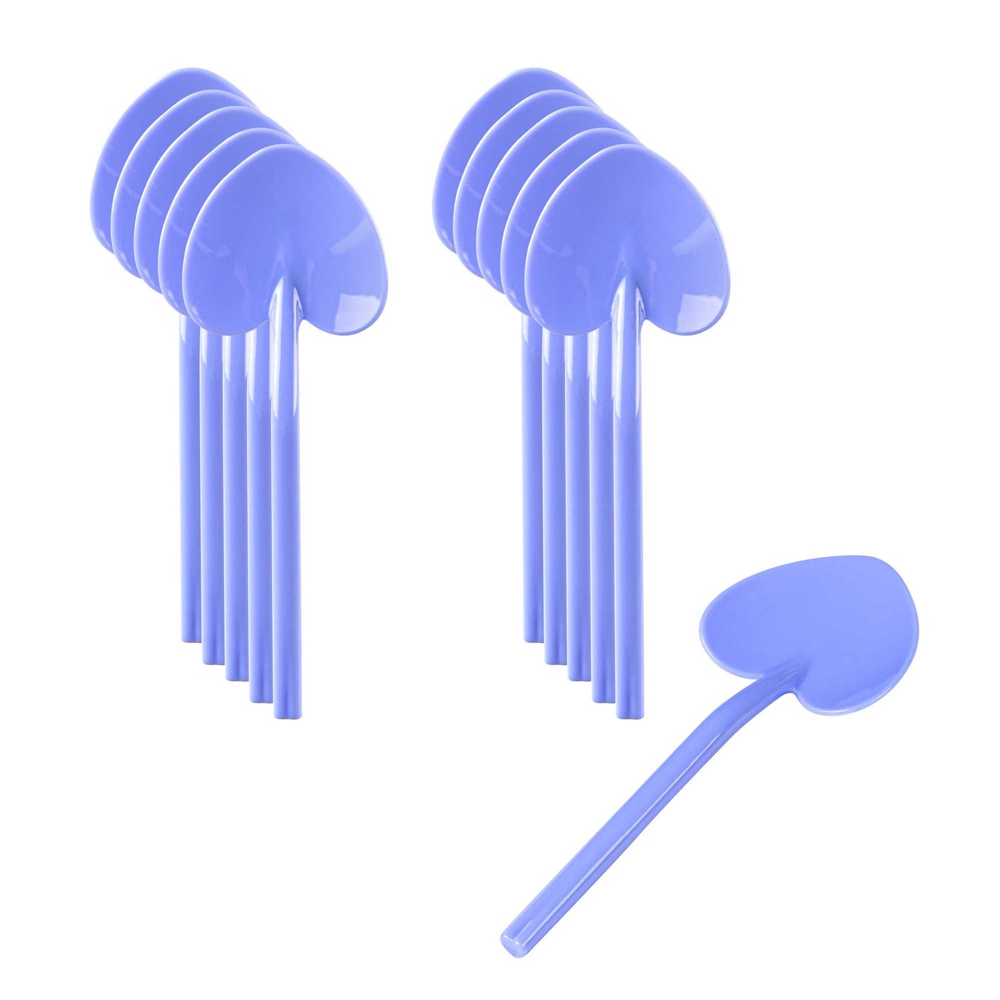 Coppetta Periwinkle Plastic Love Shovel Spoon - 3 1/2" x 1 1/4" - 100 count box