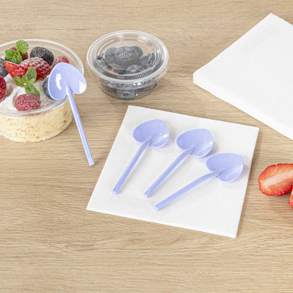 Coppetta Periwinkle Plastic Love Shovel Spoon - 3 1/2" x 1 1/4" - 100 count box
