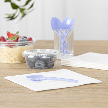 Coppetta Periwinkle Plastic Love Shovel Spoon - 3 1/2" x 1 1/4" - 100 count box