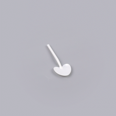 Coppetta Pearl White Plastic Love Shovel Spoon - 3 1/2" x 1 1/4" - 100 count box