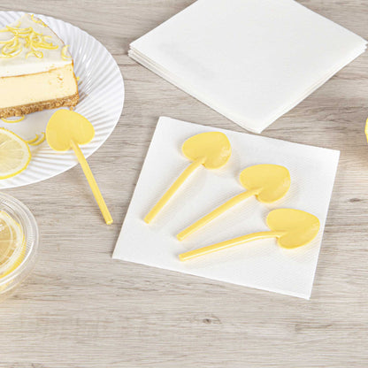 Coppetta Baby Yellow Plastic Love Shovel Spoon - 3 1/2" x 1 1/4" - 100 count box