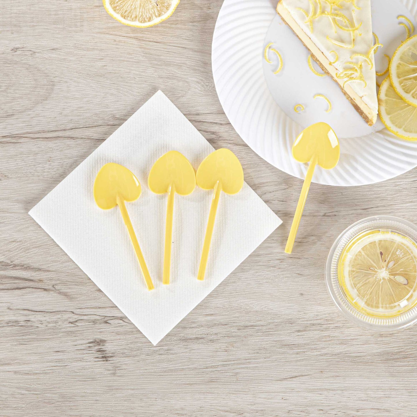 Coppetta Baby Yellow Plastic Love Shovel Spoon - 3 1/2" x 1 1/4" - 100 count box