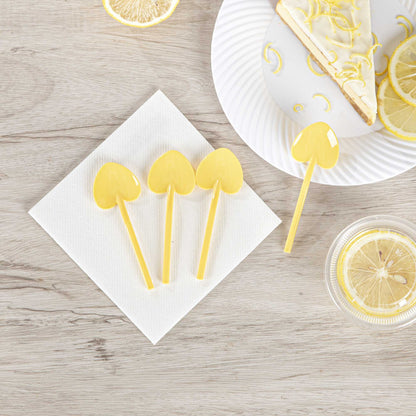 Coppetta Baby Yellow Plastic Love Shovel Spoon - 3 1/2" x 1 1/4" - 100 count box