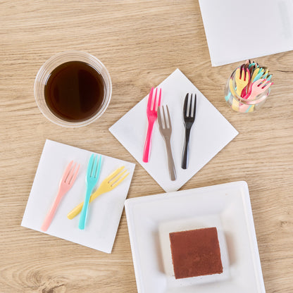 Coppetta Black Plastic Cake Fork with Knife Edge - 4" x 3/4" - 500 count box