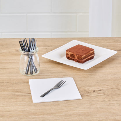 Coppetta Black Plastic Cake Fork with Knife Edge - 4" x 3/4" - 500 count box