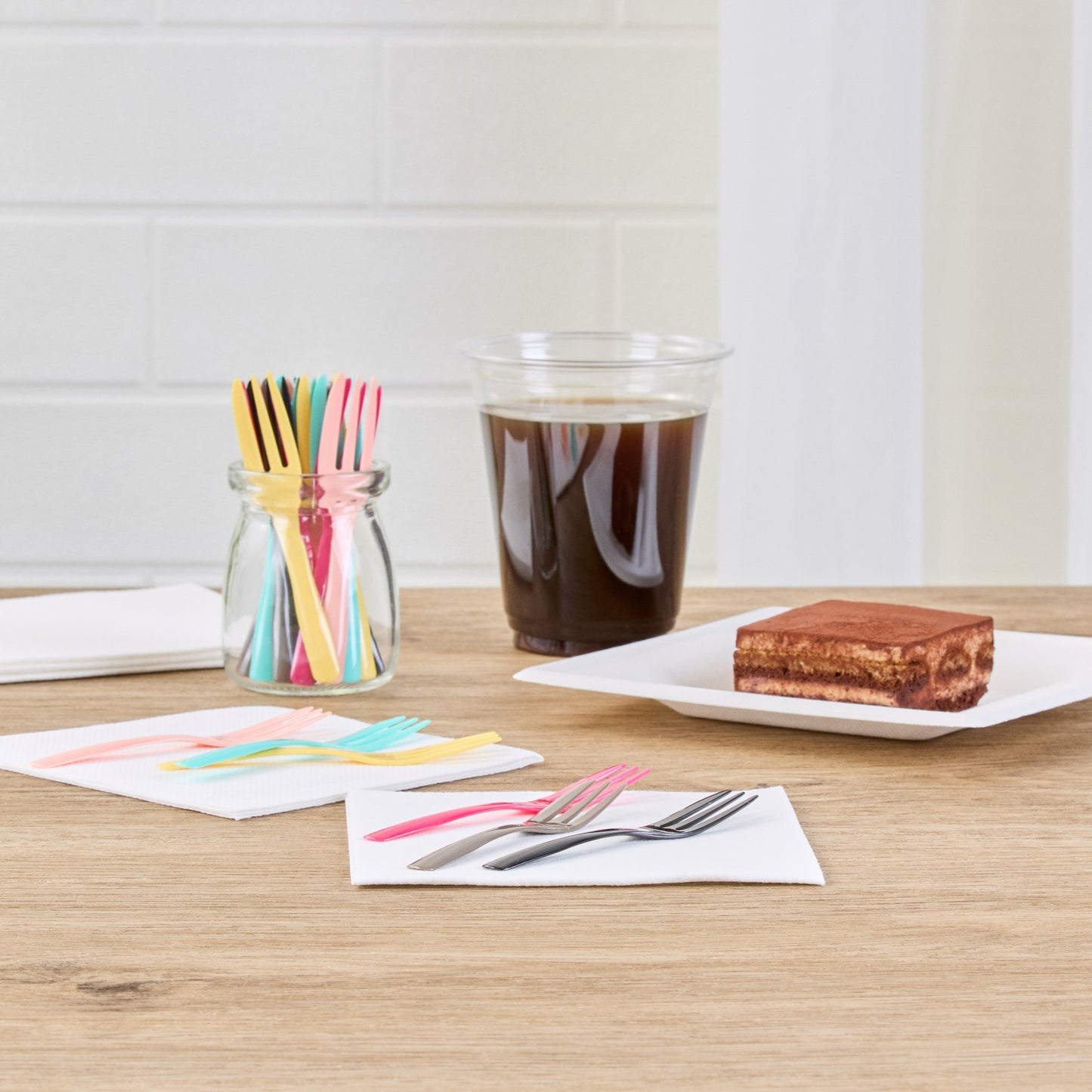 Coppetta Black Plastic Cake Fork with Knife Edge - 4" x 3/4" - 500 count box