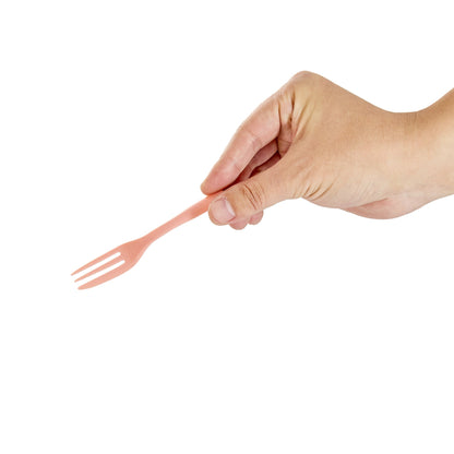 Coppetta Coral Plastic Cake Fork with Knife Edge - 4" x 3/4" - 500 count box
