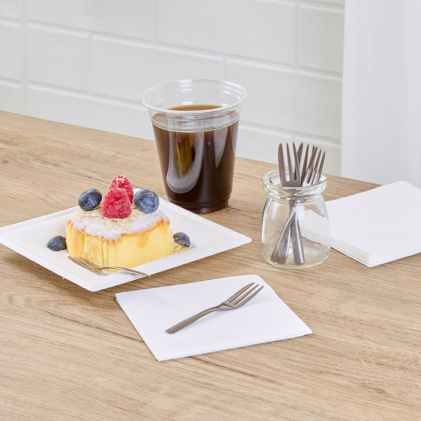 Coppetta Fashion Gray Plastic Cake Fork with Knife Edge - 4" x 3/4" - 500 count box