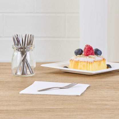 Coppetta Fashion Gray Plastic Cake Fork with Knife Edge - 4" x 3/4" - 500 count box