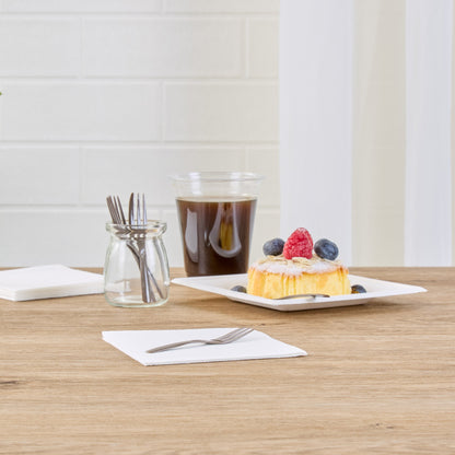 Coppetta Fashion Gray Plastic Cake Fork with Knife Edge - 4" x 3/4" - 500 count box