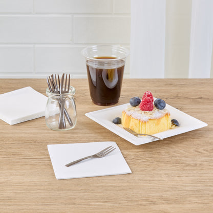 Coppetta Fashion Gray Plastic Cake Fork with Knife Edge - 4" x 3/4" - 500 count box