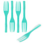 Coppetta Teal Plastic Cake Fork with Knife Edge - 4" x 3/4" - 500 count box