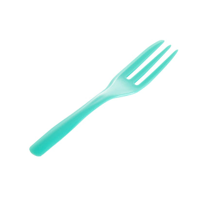 Coppetta Teal Plastic Cake Fork with Knife Edge - 4" x 3/4" - 500 count box