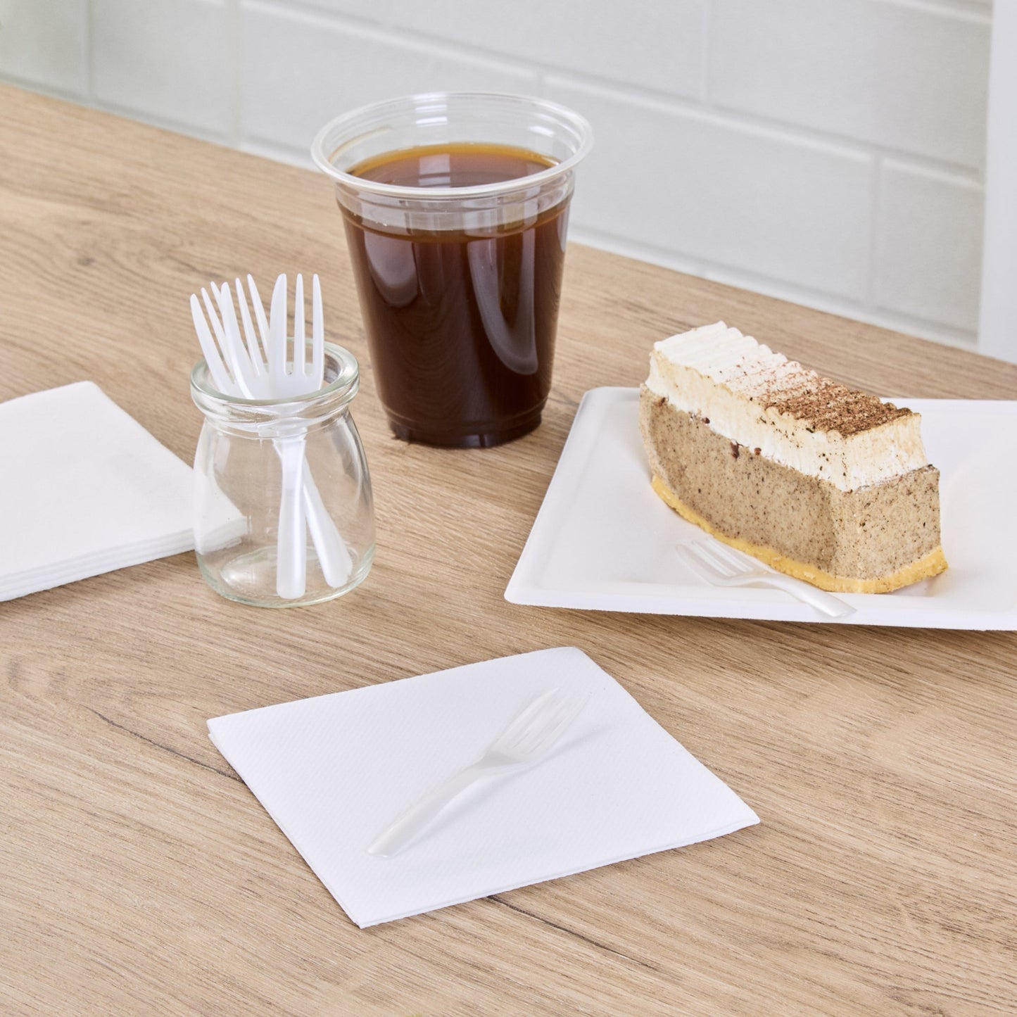 Coppetta Pearl White Plastic Cake Fork with Knife Edge - 4" x 3/4" - 500 count box