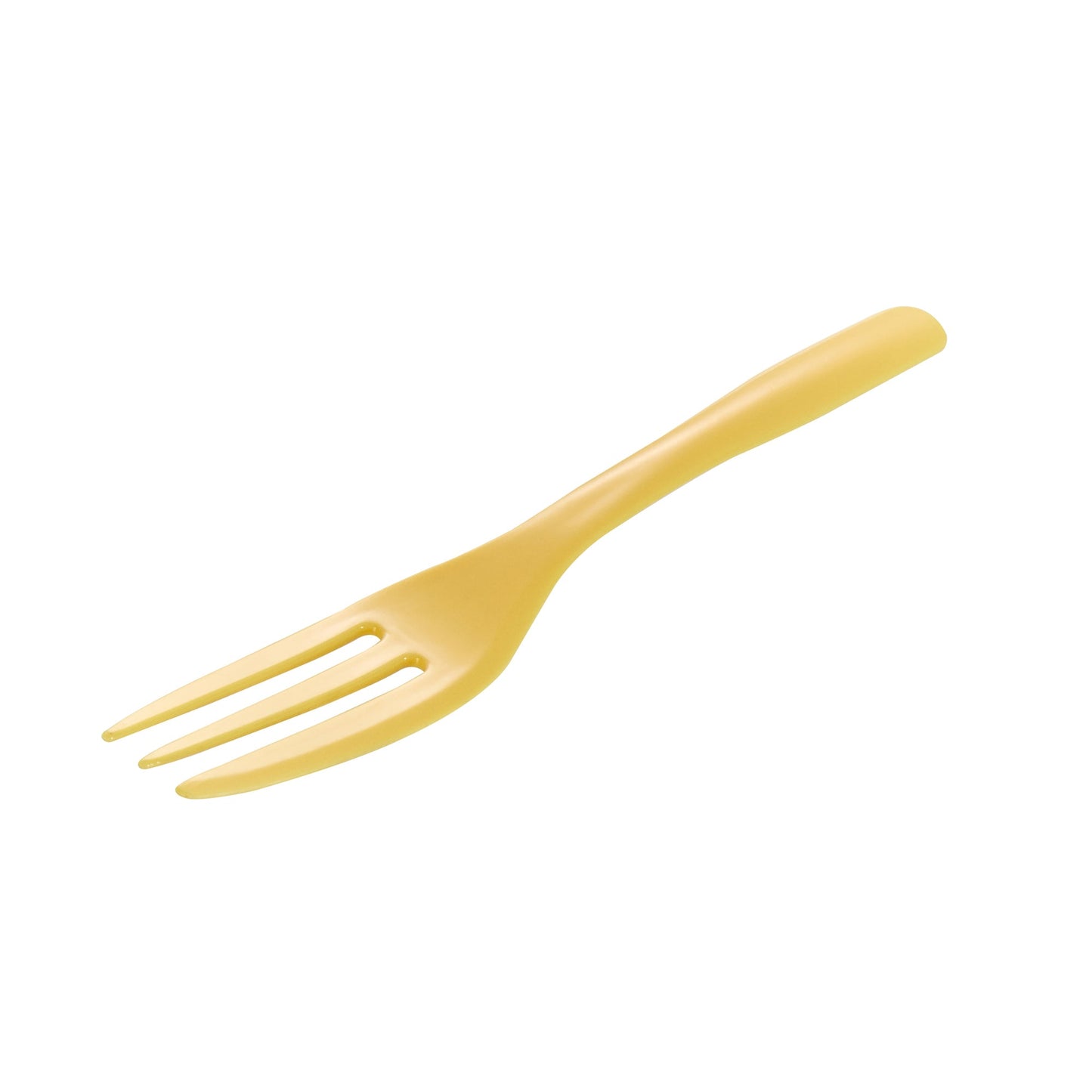 Coppetta Baby Yellow Plastic Cake Fork with Knife Edge - 4" x 3/4" - 500 count box