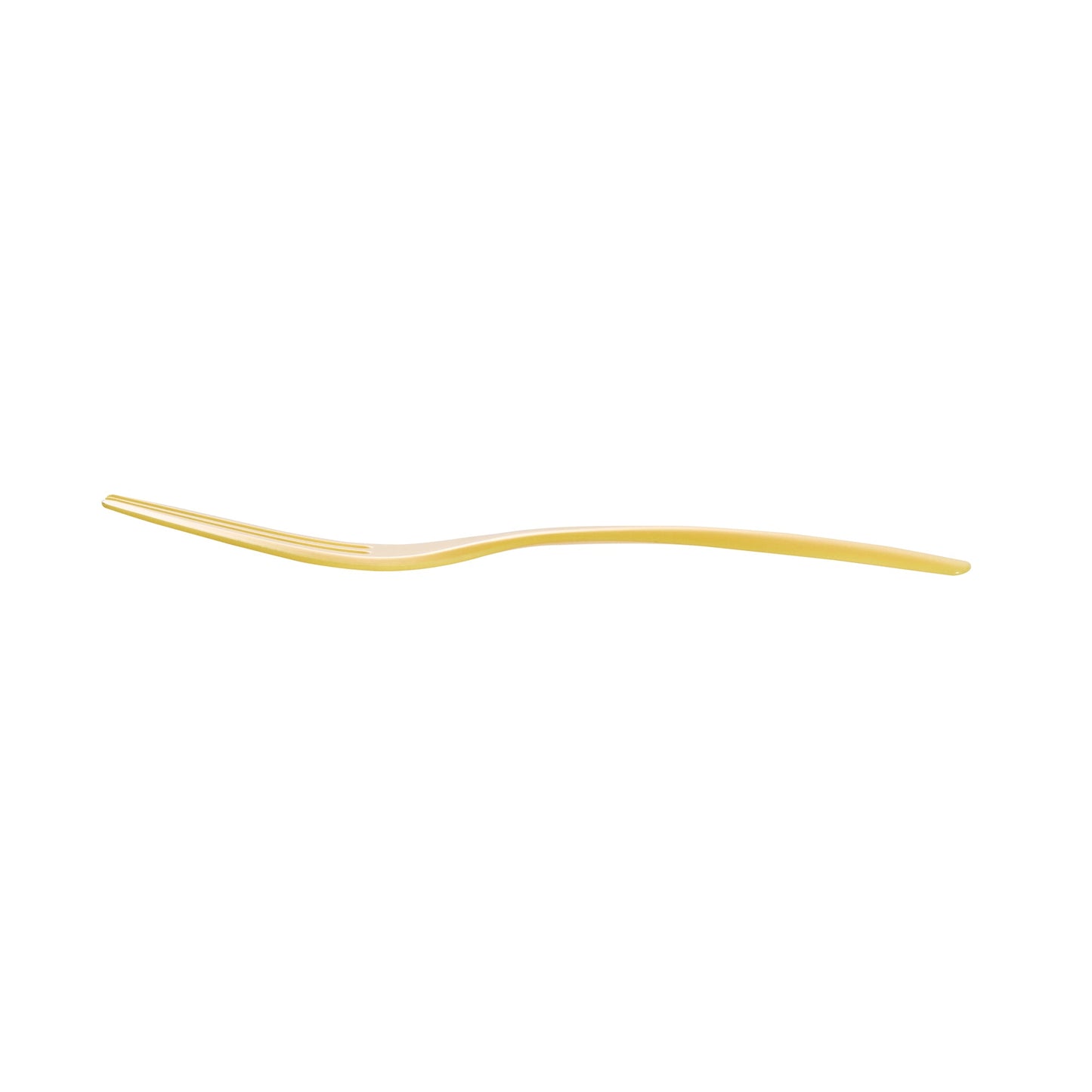 Coppetta Baby Yellow Plastic Cake Fork with Knife Edge - 4" x 3/4" - 500 count box