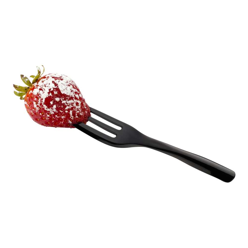 Coppetta Black Plastic Cake Fork with Knife Edge - 4" x 3/4" - 100 count box