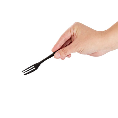 Coppetta Black Plastic Cake Fork with Knife Edge - 4" x 3/4" - 100 count box