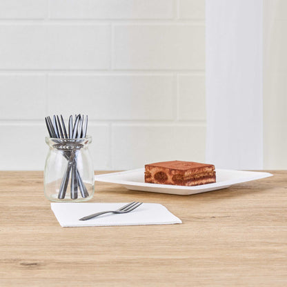 Coppetta Black Plastic Cake Fork with Knife Edge - 4" x 3/4" - 100 count box