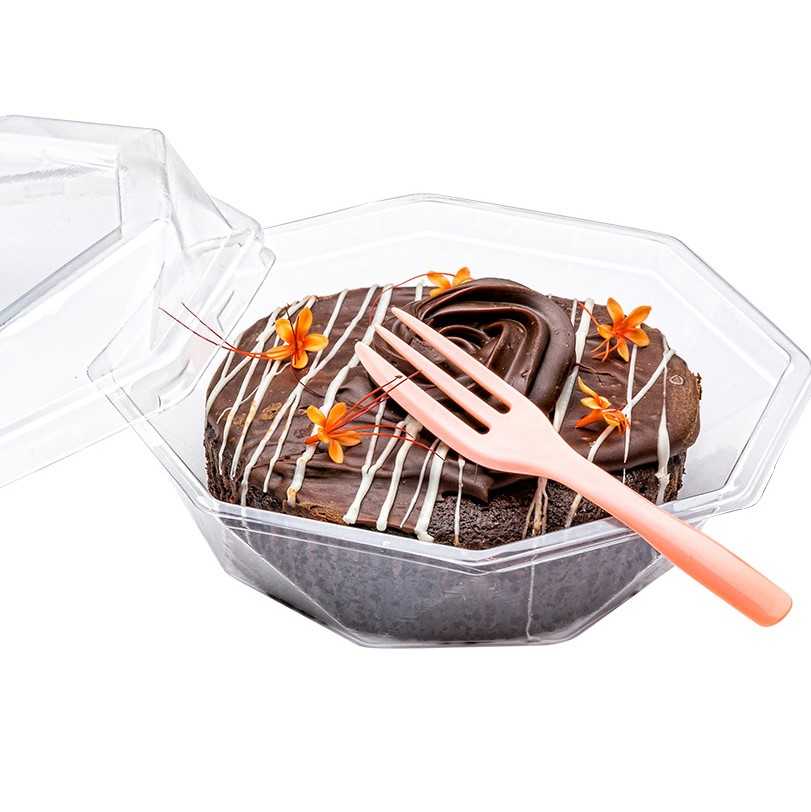 Coppetta Coral Plastic Cake Fork with Knife Edge - 4" x 3/4" - 100 count box