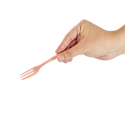 Coppetta Coral Plastic Cake Fork with Knife Edge - 4" x 3/4" - 100 count box