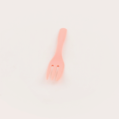 Coppetta Coral Plastic Cake Fork with Knife Edge - 4" x 3/4" - 100 count box