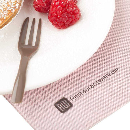 Coppetta Fashion Gray Plastic Cake Fork with Knife Edge - 4" x 3/4" - 100 count box