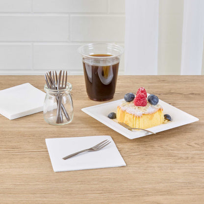 Coppetta Fashion Gray Plastic Cake Fork with Knife Edge - 4" x 3/4" - 100 count box