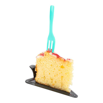 Coppetta Teal Plastic Cake Fork with Knife Edge - 4" x 3/4" - 100 count box
