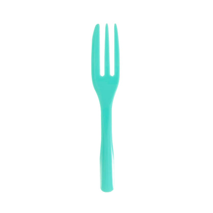 Coppetta Teal Plastic Cake Fork with Knife Edge - 4" x 3/4" - 100 count box